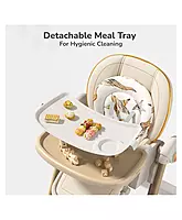 R for Rabbit Marshmallow Smart 2-in-1 High Chair with Swing for Baby, Adjustable Height, Dual Tray, Reclinable Backrest & Footrest Feeding Chair