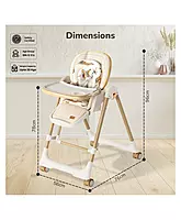 R for Rabbit Marshmallow Smart 2-in-1 High Chair with Swing for Baby, Adjustable Height, Dual Tray, Reclinable Backrest & Footrest Feeding Chair
