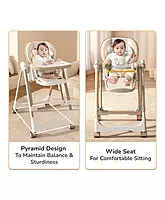 R for Rabbit Marshmallow Smart 2-in-1 High Chair with Swing for Baby, Adjustable Height, Dual Tray, Reclinable Backrest & Footrest Feeding Chair