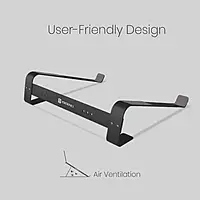 Portronics My Buddy K4 Laptop Stand – Metal Build | Portable Design | Black | 1 Year Warranty