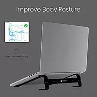 Portronics My Buddy K4 Laptop Stand – Metal Build | Portable Design | Black | 1 Year Warranty