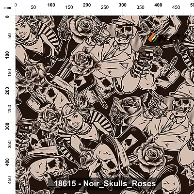 18615 Noir Skulls Roses