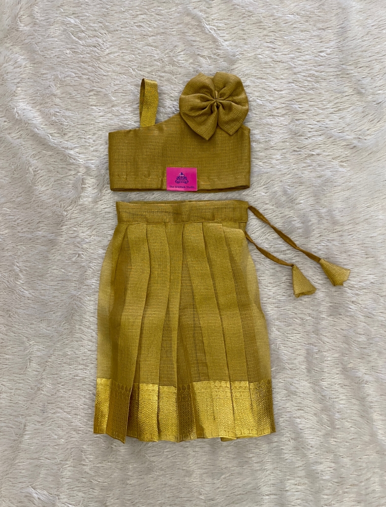Chinmayi  (1yr-2yr) - Golden Tissue Lehenga That106