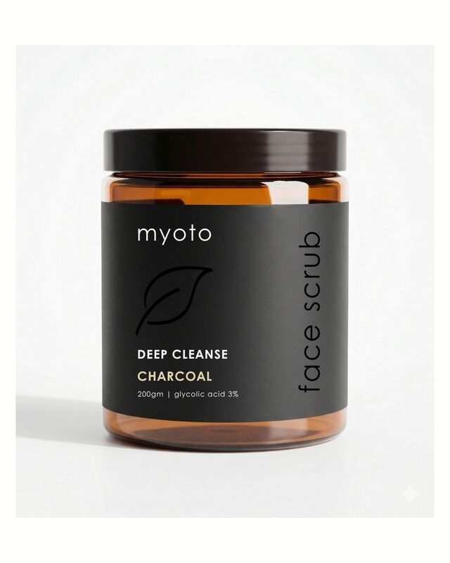 myoto deep cleanse face scrub - charcoal & clay | 200gm