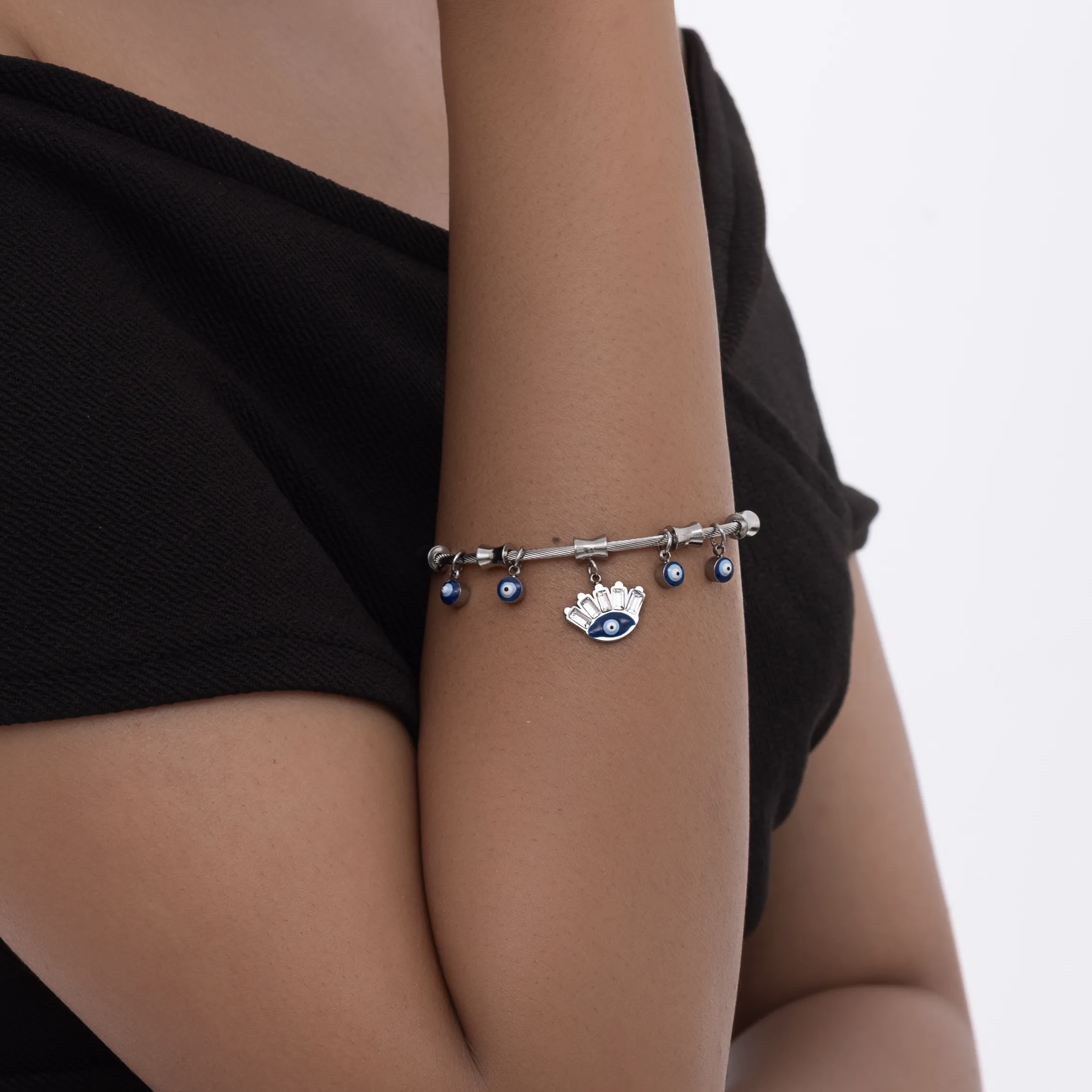silver Enchanted Evil Eye Bracelet