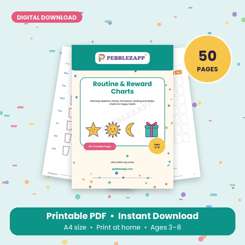 Routine & Reward Charts for Kids – 50 Pages