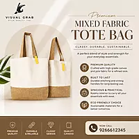 Mixed Fabric Tote Bag