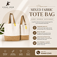 Mixed Fabric Tote Bag
