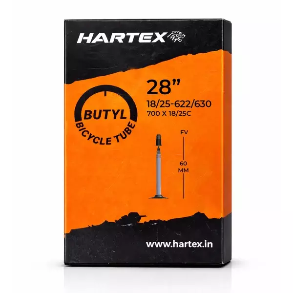 HARTEX RACE ROAD BIKE INNER TUBE 700X18 /25c 60MM PRESTA VALVE