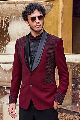 Burgundy Satin Luxe Tudedo 41