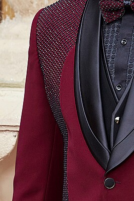 Burgundy Satin Luxe Tudedo 41