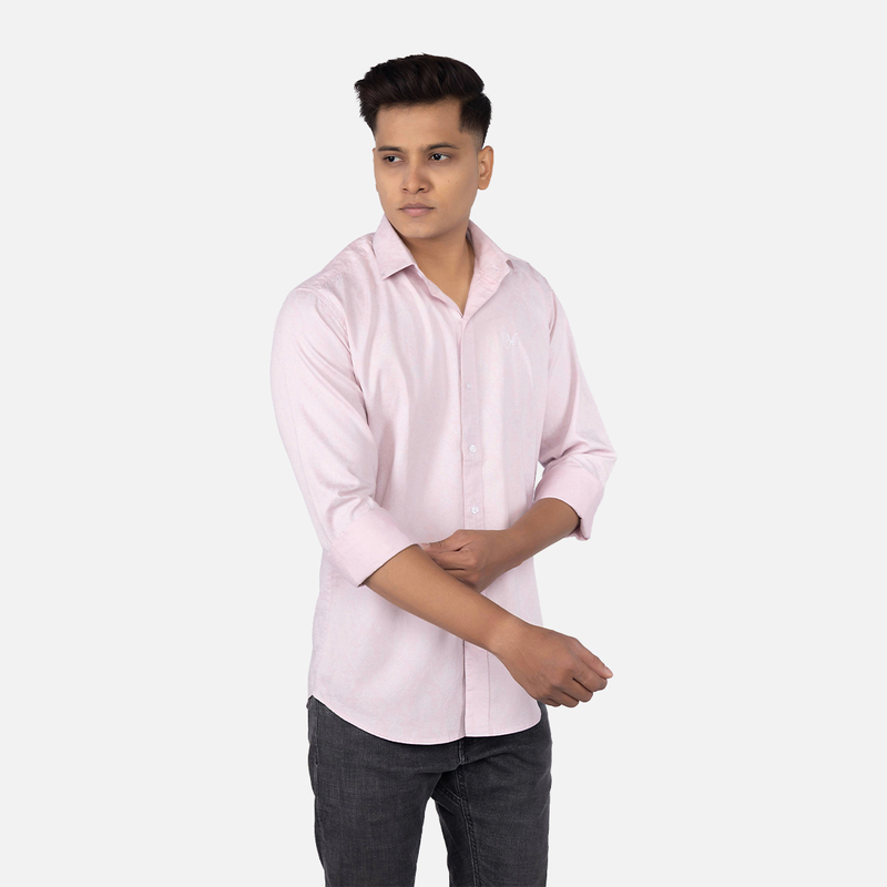 Men Pastel Pink Paisley Printed Casual Shirt