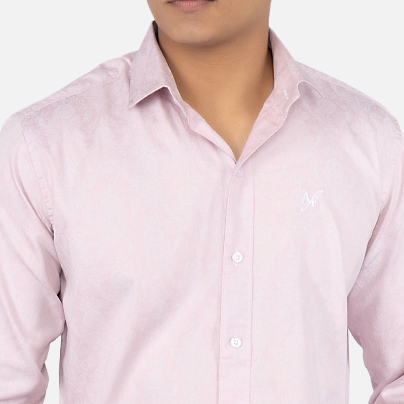 Men Pastel Pink Paisley Printed Casual Shirt