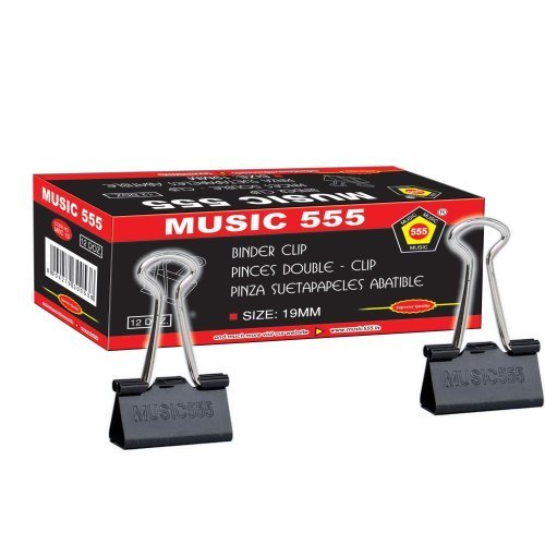 MUSIC 555 Black Binder Clip