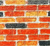 3D Self Adhesive Multicolor Brick Wall Stickers White