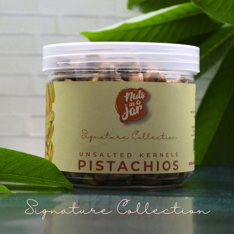 Nuts in a Jar Unsalted Pistachio Kernels Signature Collection 250 Grams