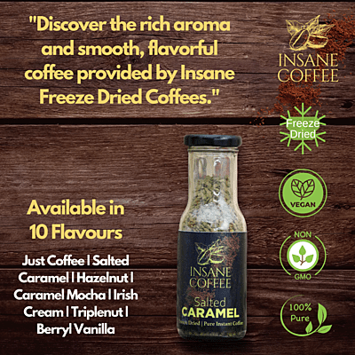 Insane Coffee Freeze Dried Salted Caramel 50 Grams