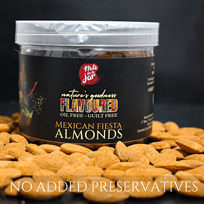 Oil Free Flavoured Mexican Fiesta Almonds 250 Grams Oil Free Flavoured Mexican Fiesta Almonds 250 Grams