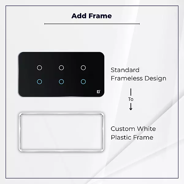 D2Touch White Plastic Frame For 2M/4M/6M/8M Panel Frame for Acrylic Glossy, Matte & Glass Panels, Add As Accessories Per Panel