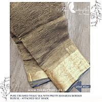 PURE CRUSHED TISSUE SILK SAREE USTSTES23186