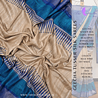 PURE GEECHA TUSSER  SILK SAREE  YBRSTSK23451