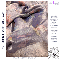 CRUSHED TISSUE SILK SAREE  DVFSTES23764