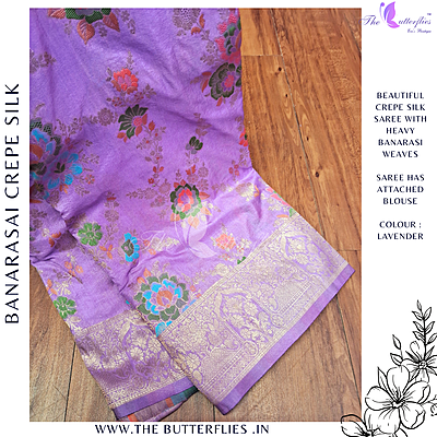 BANARASI CREPE SILK SAREE  DCMSBNS24295