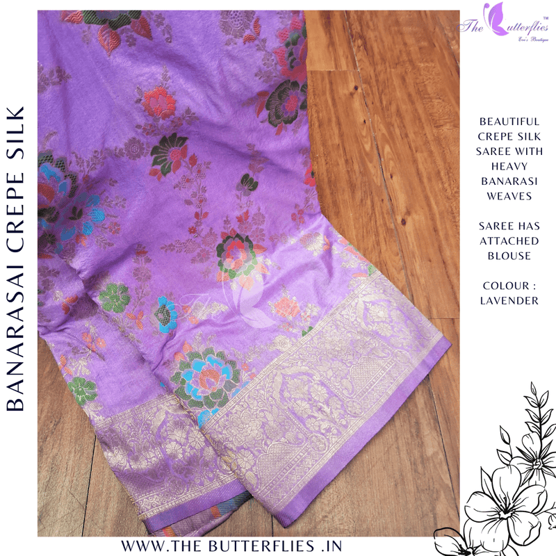 BANARASI CREPE SILK SAREE  DCMSBNS24295