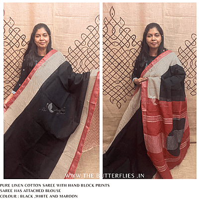 LINEN COTTON SAREE ssgSLIN24642