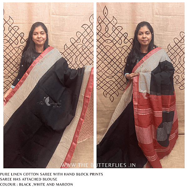 LINEN COTTON SAREE ssgSLIN24642