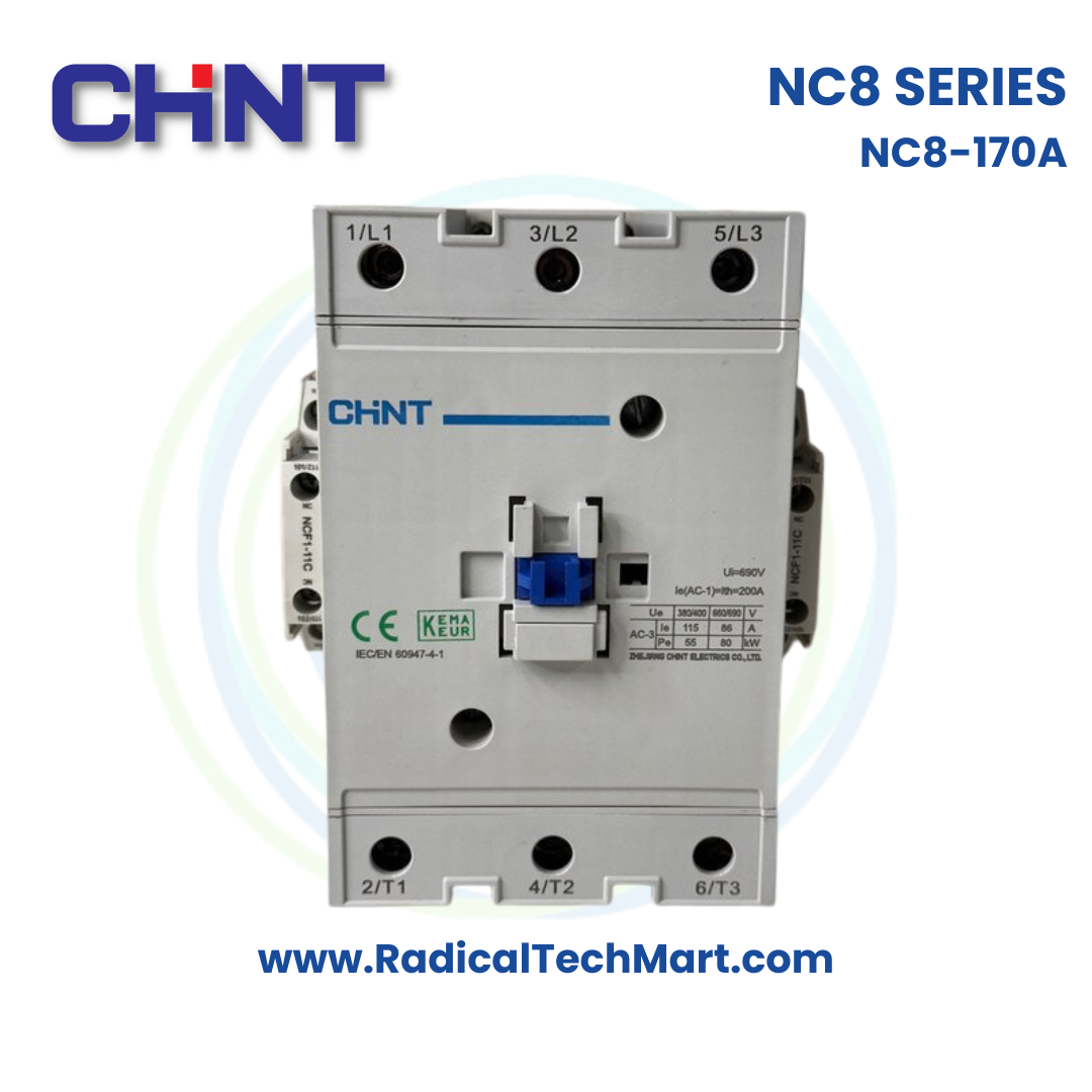 Chint NC8-170 Contactor Series Front and Side View
