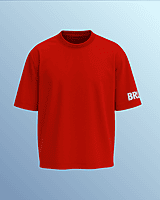 Unisex Red Plain Oversized Tee