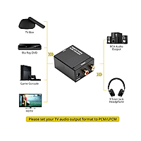 Digital to Analog Audio Converter | SPDIF Optical & Coax to RCA | 2.1 Stereo Adapter for TV, Speakers & Home Audio