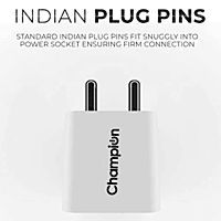 Champion 15W 3A USB Port Power Adapter/Wall Charger For All Mobile Phones (White)