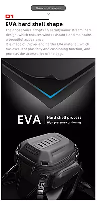 Rhinowalk 12-18L Motorcycle Hard Shell Tail Bag