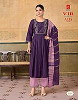 Women Mustard Yellow & Teal Embroidered Kurta Pant Dupatta Set