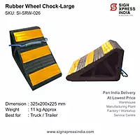 Truck Wheel Rubber Chock with reflectors & pull thread