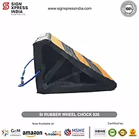 Truck Wheel Rubber Chock with reflectors & pull thread
