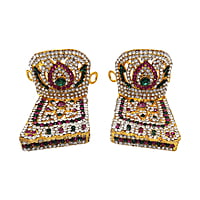 .God Ornament Gold Plated Multi Stone Hand&Leg with Namam, God Stone Ear