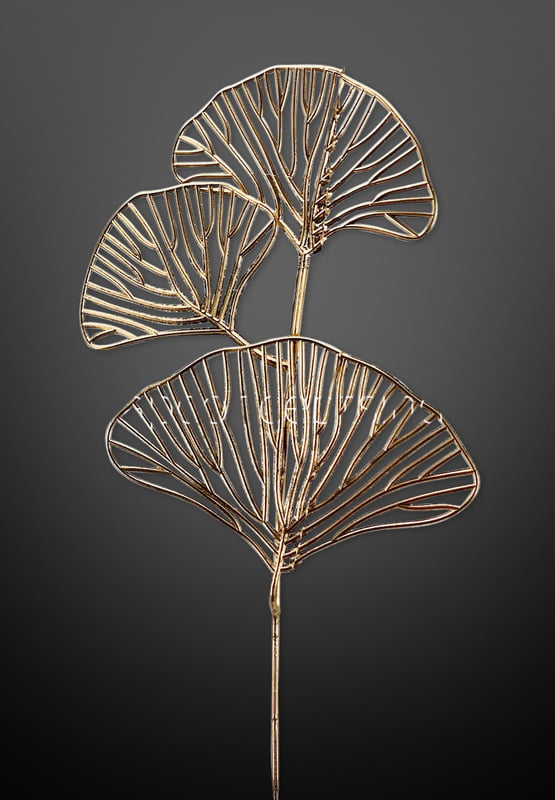 Ginkgo Leaf on Stick - Gold