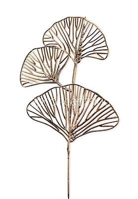Ginkgo Leaf on Stick - Gold