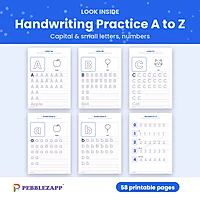 Handwriting Practice A to Z – Capital & Small Letters – 58 Pages