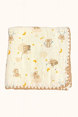 4-Layer Muslin Cotton Crinkled Blanket 100* 110cm – Assorted Designs 4-Layer Muslin Cotton Crinkled Blanket 100* 110cm – Assorted Designs
