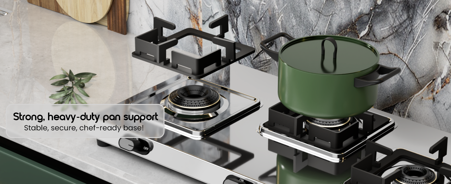 | 3 Burner Stainless Steel Gas Stove | 5 Year Body & Burner