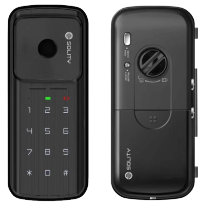 Solity Premium Digital Rim Lock(For Glass Door Only) With Fingerprint Password RFID Card Emergency Key