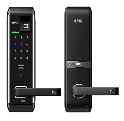 Epic EF-8000L(B) Mortise Digital Door Lock with  Fingerprint, Pin Number, RFID Card & Mechnical Key