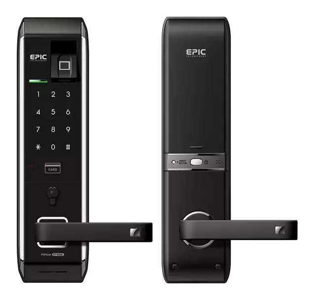 Epic EF-8000L(B) Mortise Digital Door Lock with  Fingerprint, Pin Number, RFID Card & Mechnical Key