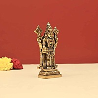 Brass Tirupathi Balaji Idol - 4 inch Height | Divine Brass Idol of Lord Tirupathi Balaji for Spiritual Adornment
