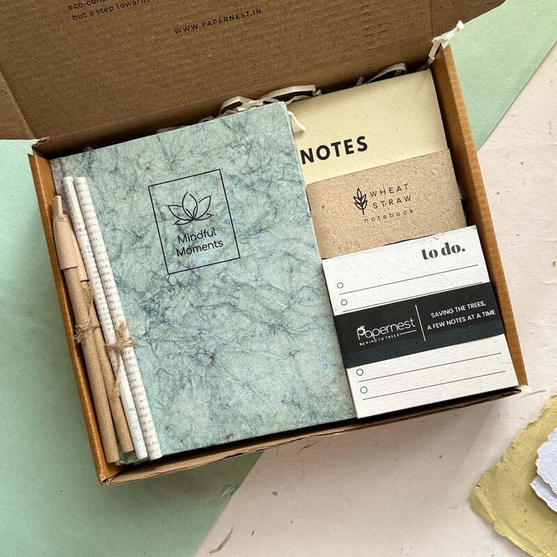 Sustainable Stationery loaded Corprate Gift Hamper ( Mindful moments)