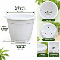 4.5 Inch Succulent Plastic Pot | ECSHA